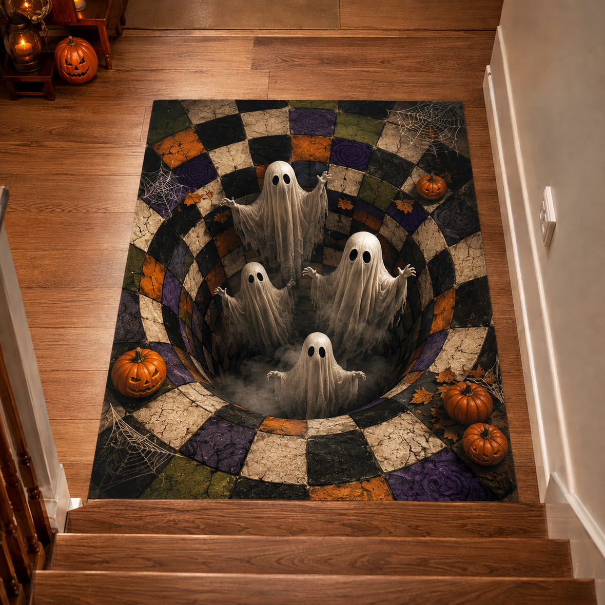 Ghost Vortex Area Rug Spider Web Area Rug Halloween Presents