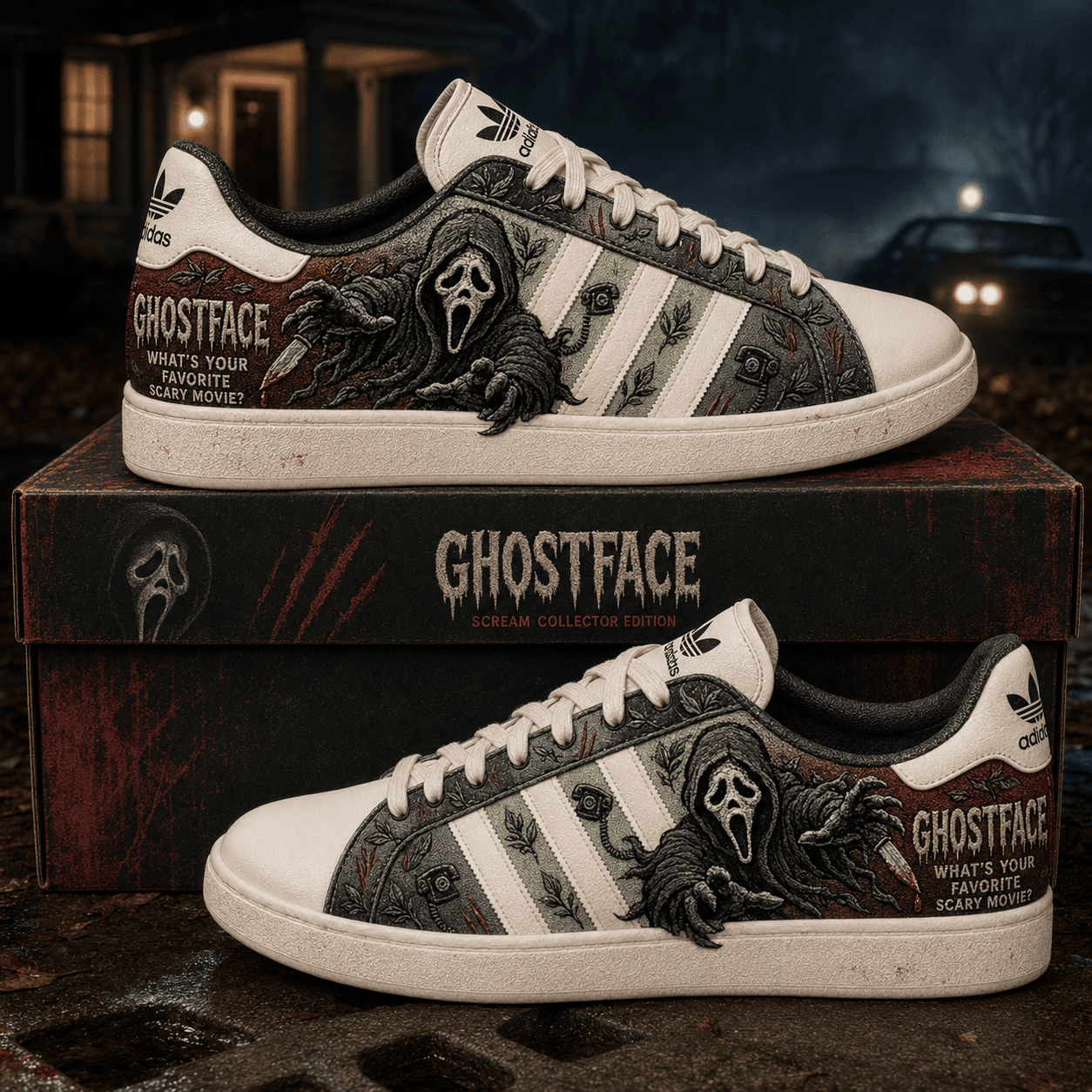 Ghostface Scream Merch What's Your Favorite Scary Movie Sneakers Horror Halloween Shoes Gifts For Fans