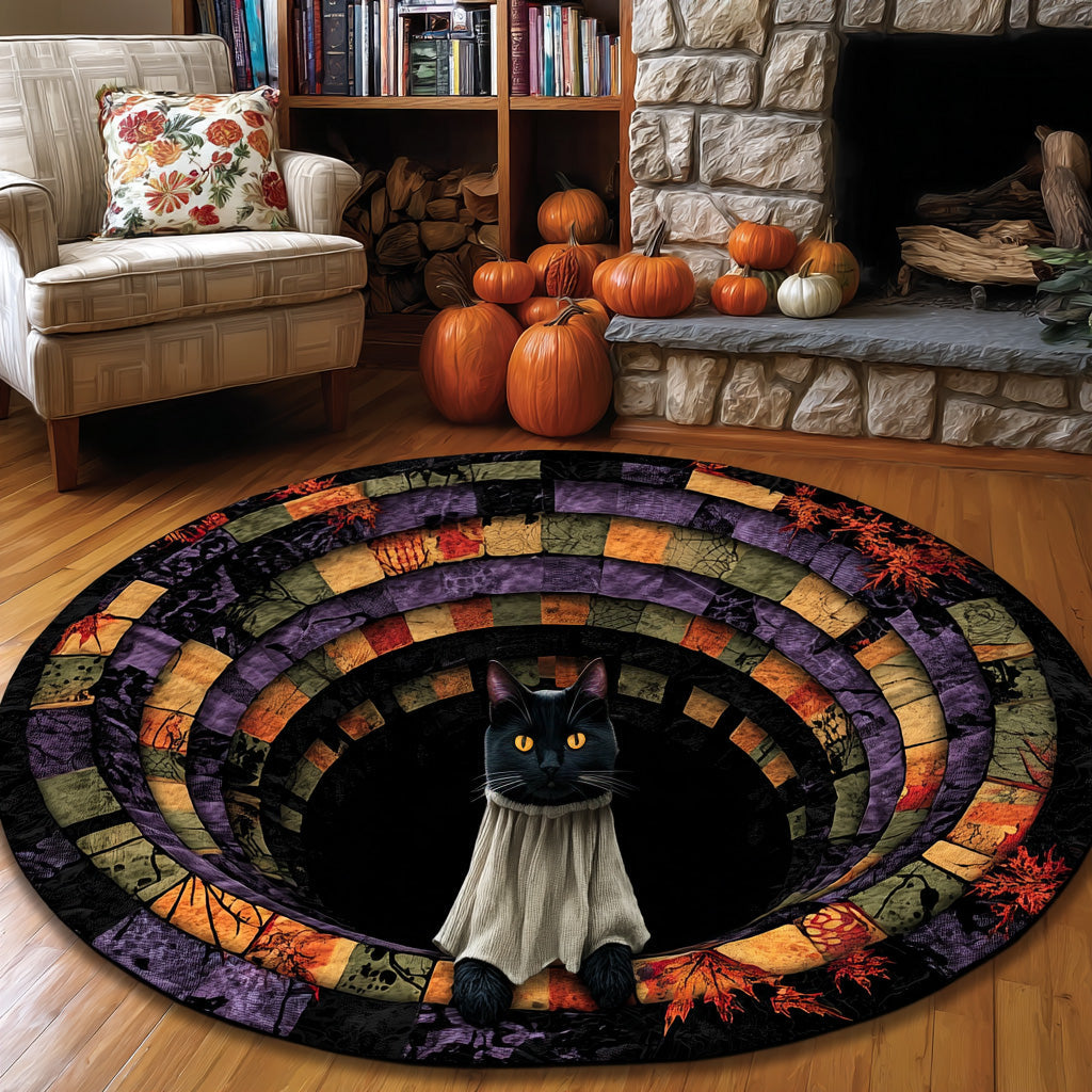 Ghostly Paws Quilted Round Mat Living Room Halloween Ideas Good Housewarming Presents