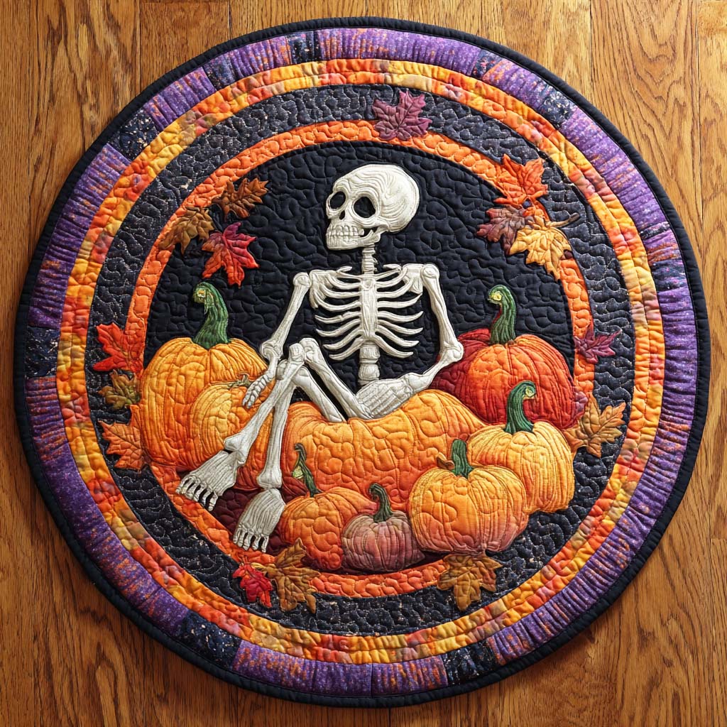 Ghostly Shadows Quilted Round Mat Halloween Living Room Decor Ideas Good Housewarming Presents