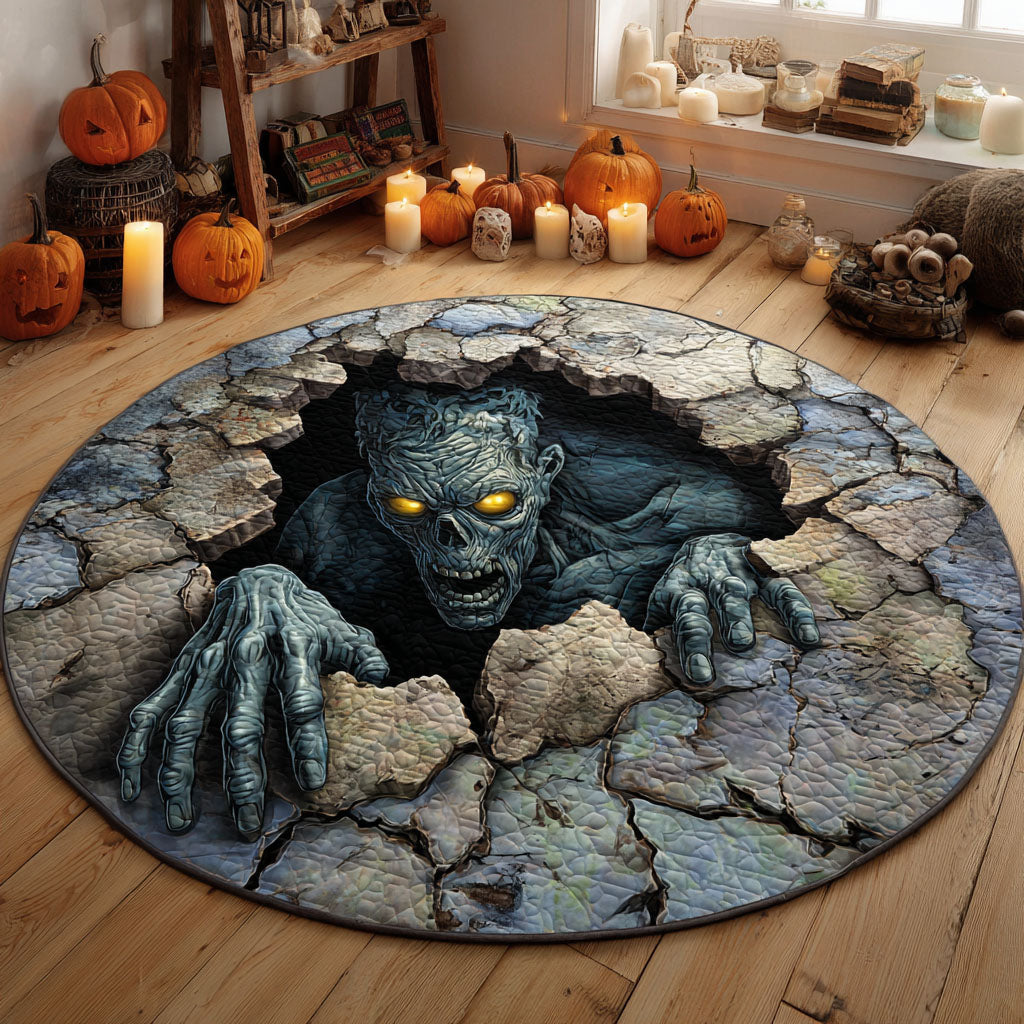 Ghoul Breaker Quilted Round Mat Home Decor Spooky Gifts For Her Ghoul Breaker Quilted Round Mat Home Decor Spooky Gifts For Her
