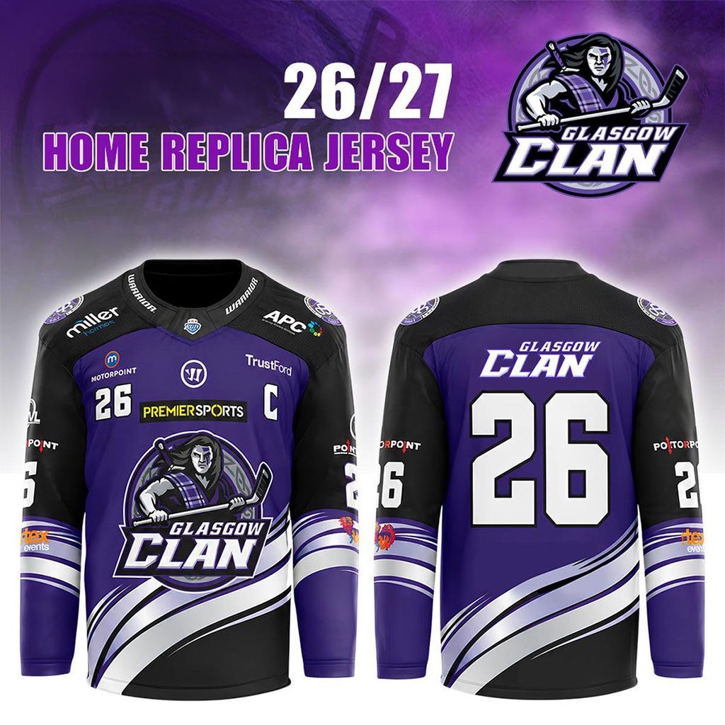 Glasgow Clan Season 2026 27 Replica Hockey Jersey Glasgow Clan Merch Gift For Hockey Lovers