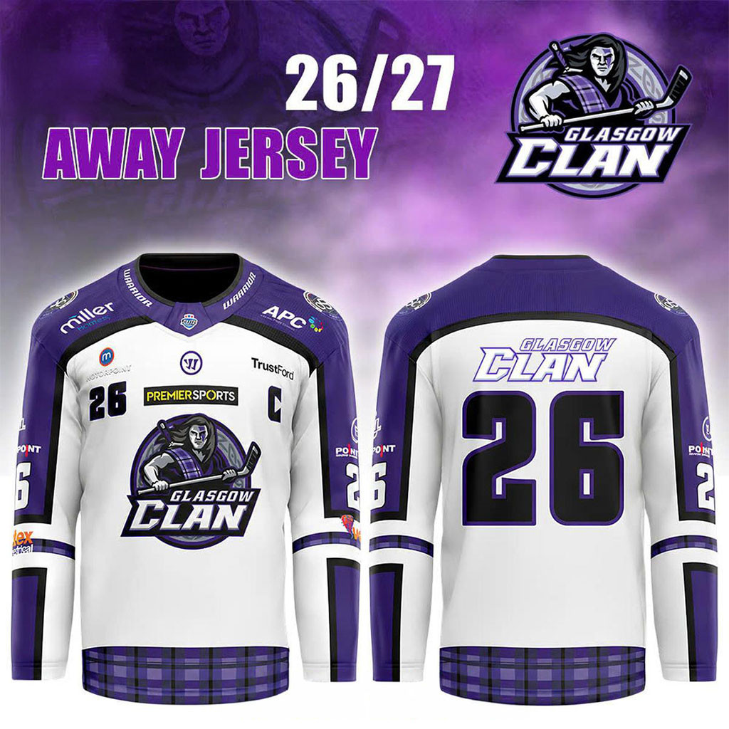 Glasgow Clan Season Ticket 2026 2027 Away Hockey Jersey Glasgow Clan Merch Hockey Fan Gear
