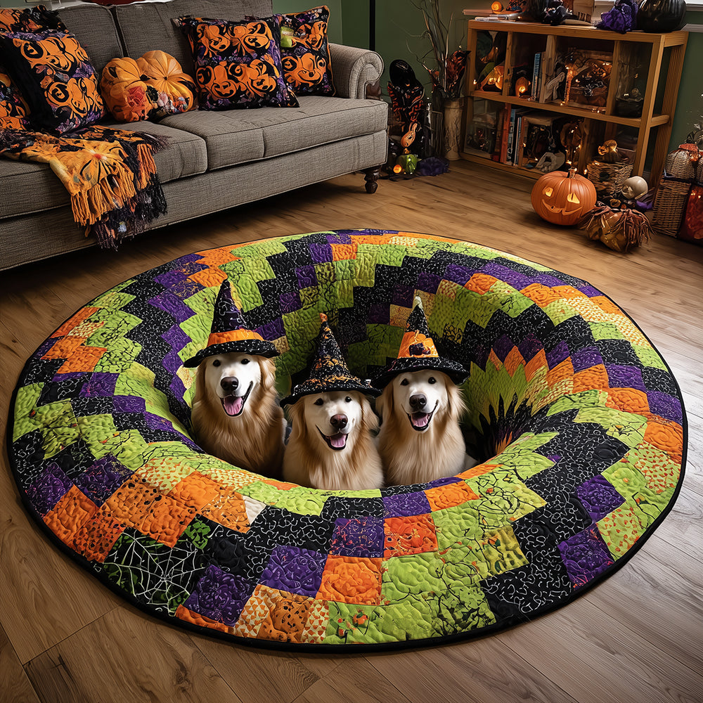 Golden Shadow Quilted Round Mat Halloween Decor On House Gifts For New Homeowners