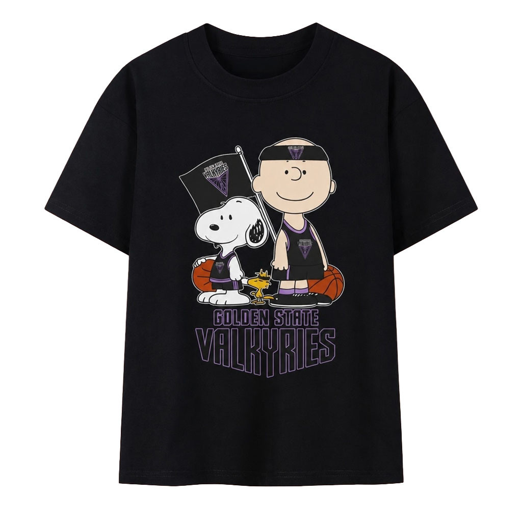 Golden State Valkyries Charlie Brown And Snoopy WNBA T-Shirt Valkyries Merch Gifts For Fan