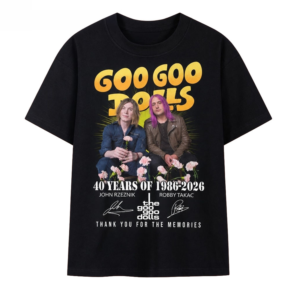 Goo Goo Dolls 40 Years Of 1986 2026 Anniversary Signatures T-Shirt Goo Goo Dolls Merch Fan Gift
