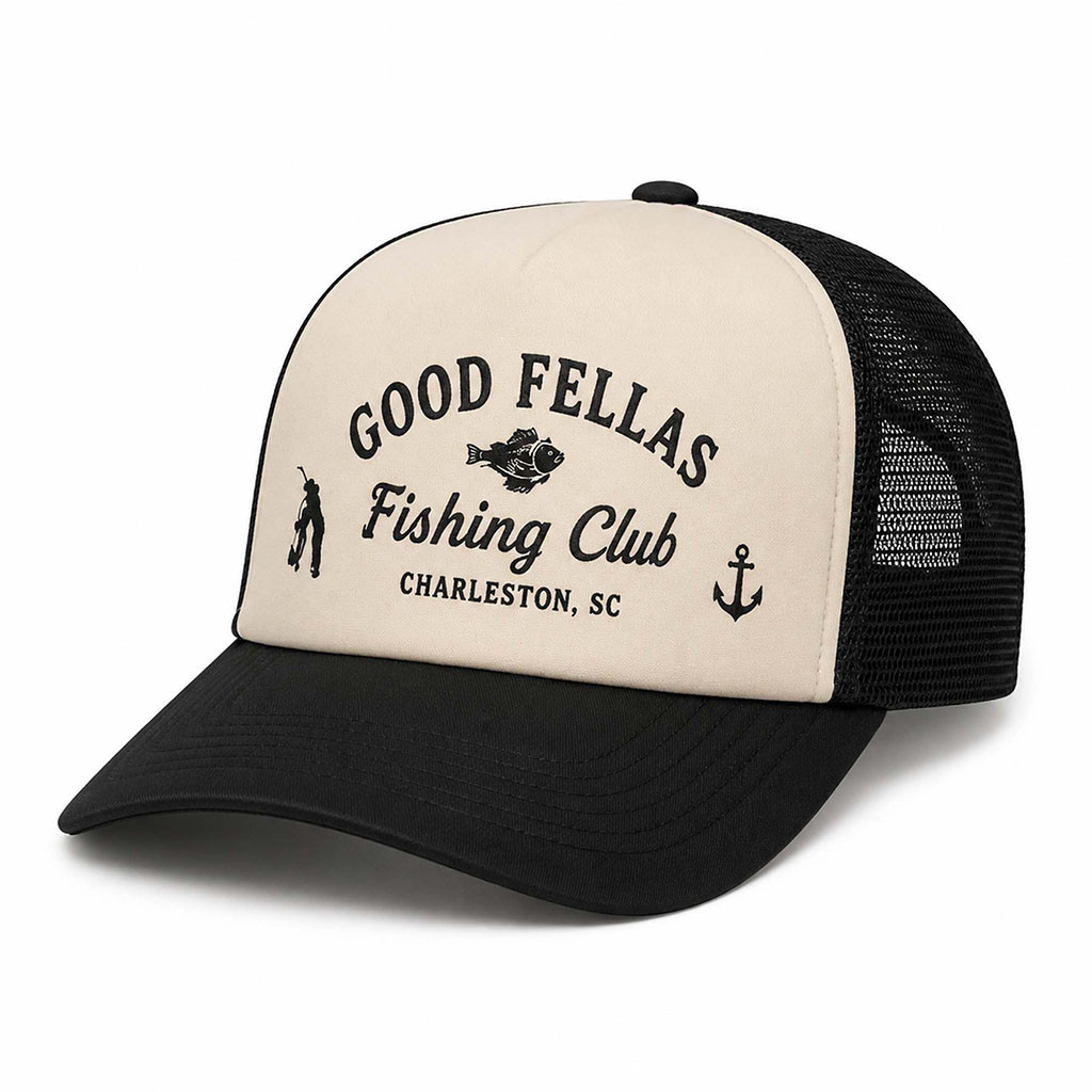 Good Fellas Fishing Club Charleston SC Trucker Hat Unique Gift For Brothers