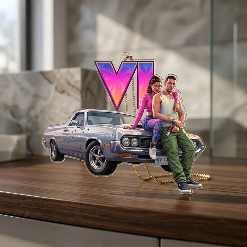 Grand Theft Auto VI Lucia And Jason Christmas Ornament GTA 6 Merch Xmas Gift For Gamers