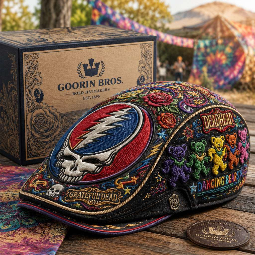 Grateful Dead Dancing Bear Jeff Hat Deadhead Cap Grateful Dead Merch Gift For Music Lovers