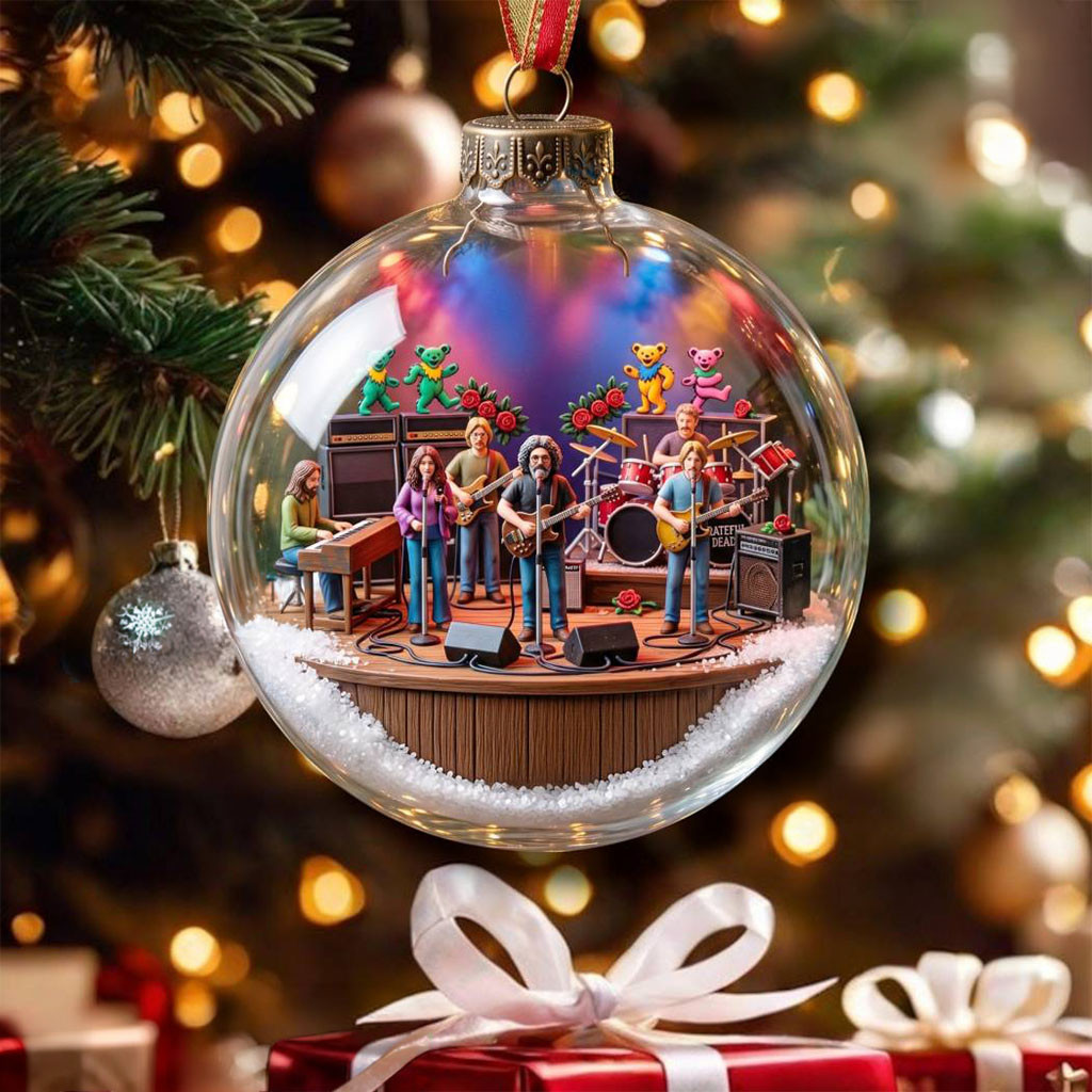 Grateful Dead Dancing Bears Christmas Ball Ornament Rock Band Holiday Decor Gifts For Deadheads