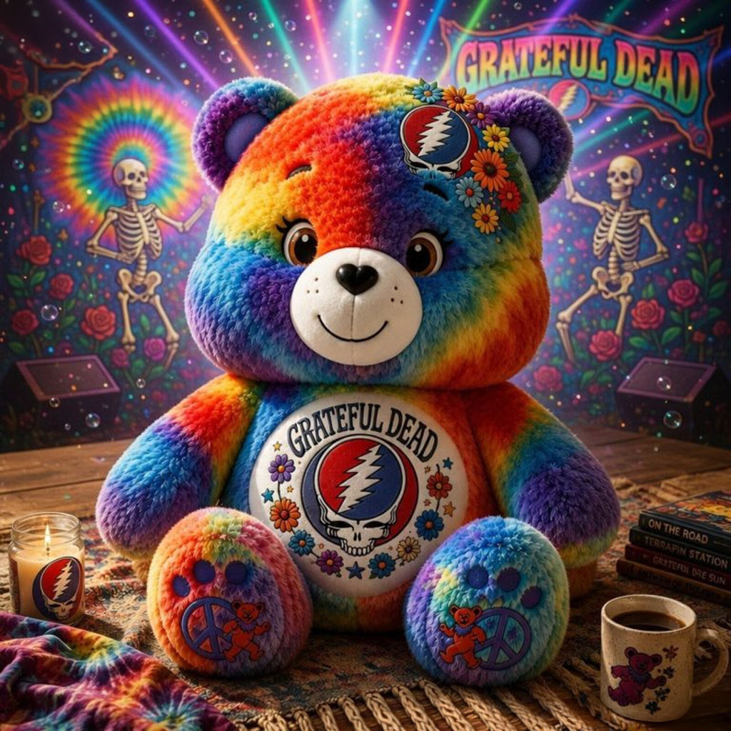 Grateful Dead Rainbow Plush Pillow Dancing Bear Steal Your Face Pillow Grateful Dead Merch Grateful Dead Rainbow Plush Pillow Dancing Bear Steal Your Face Pillow Grateful Dead Merch