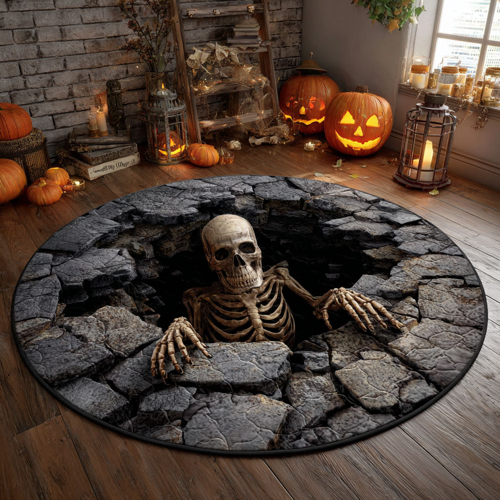 Grave Escape Quilted Round Mat Round Rugs Large Best Halloween Gifts