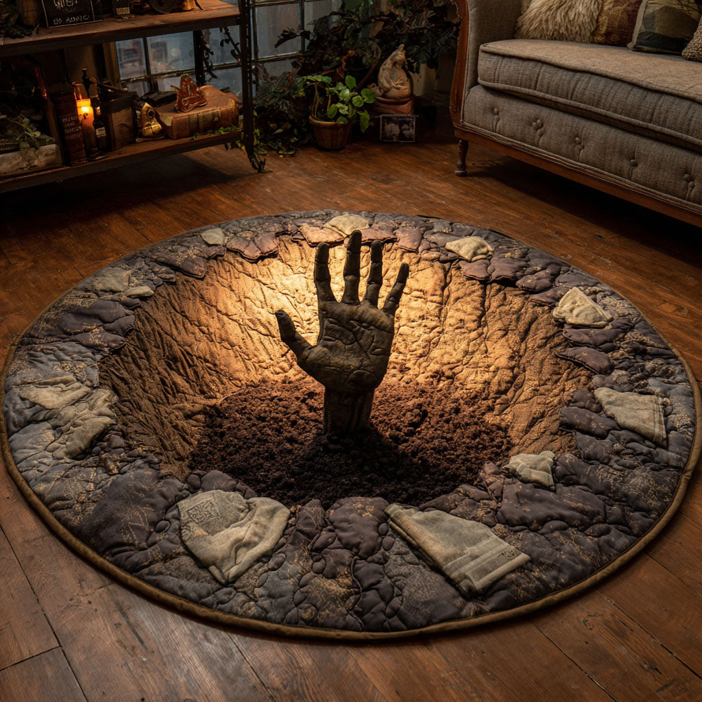 Grave Hand Quilted Round Mat Halloween Decorated Living Rooms Housewarming Gifts