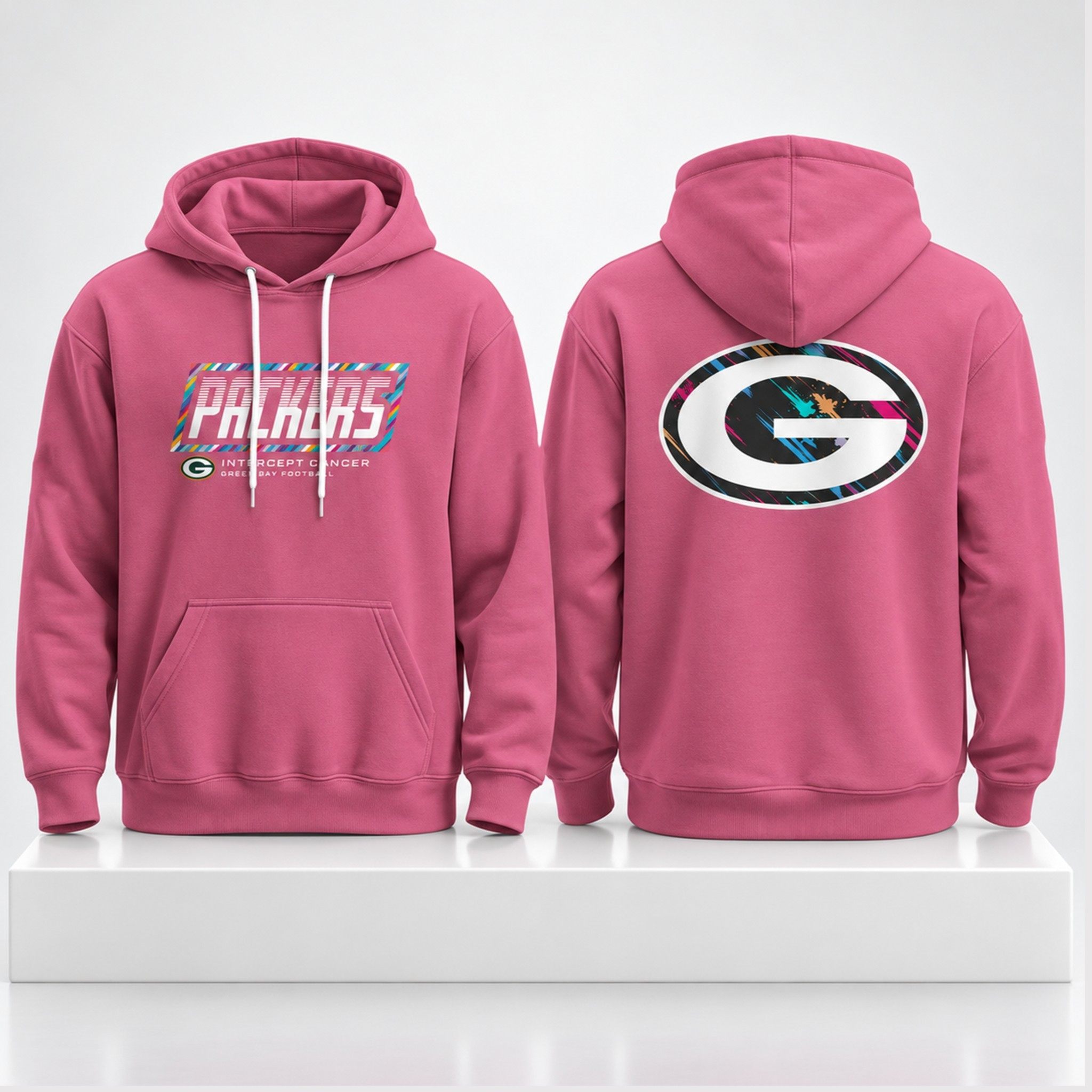 Green Bay Packers Crucial Catch Pink 2026 Hoodie NFL Crucial Catch Merch Football Fan Gifts