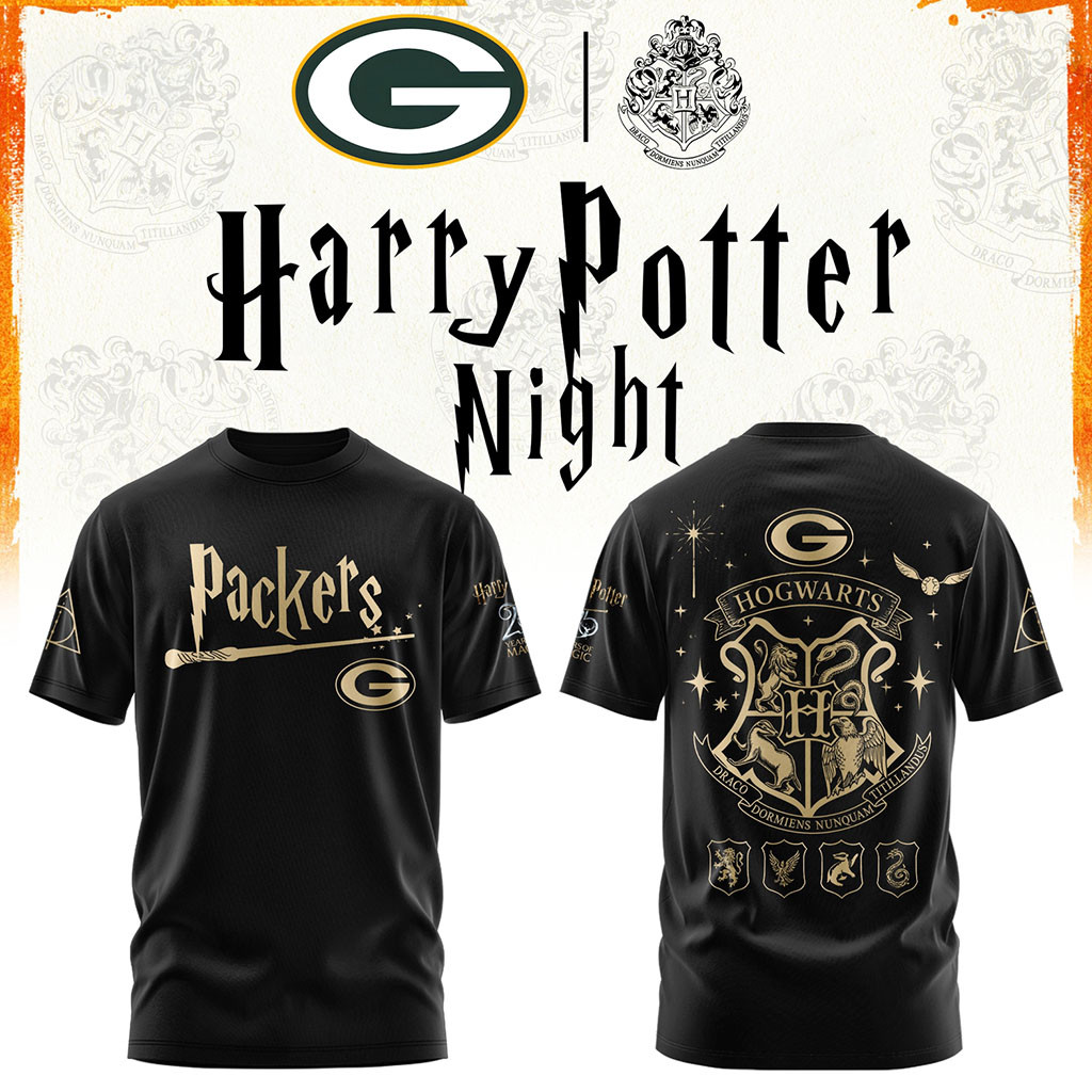 Green Bay Packers Football Harry Potter 25th Anniversary T-Shirt 2026 Packers Merch Fan Gifts