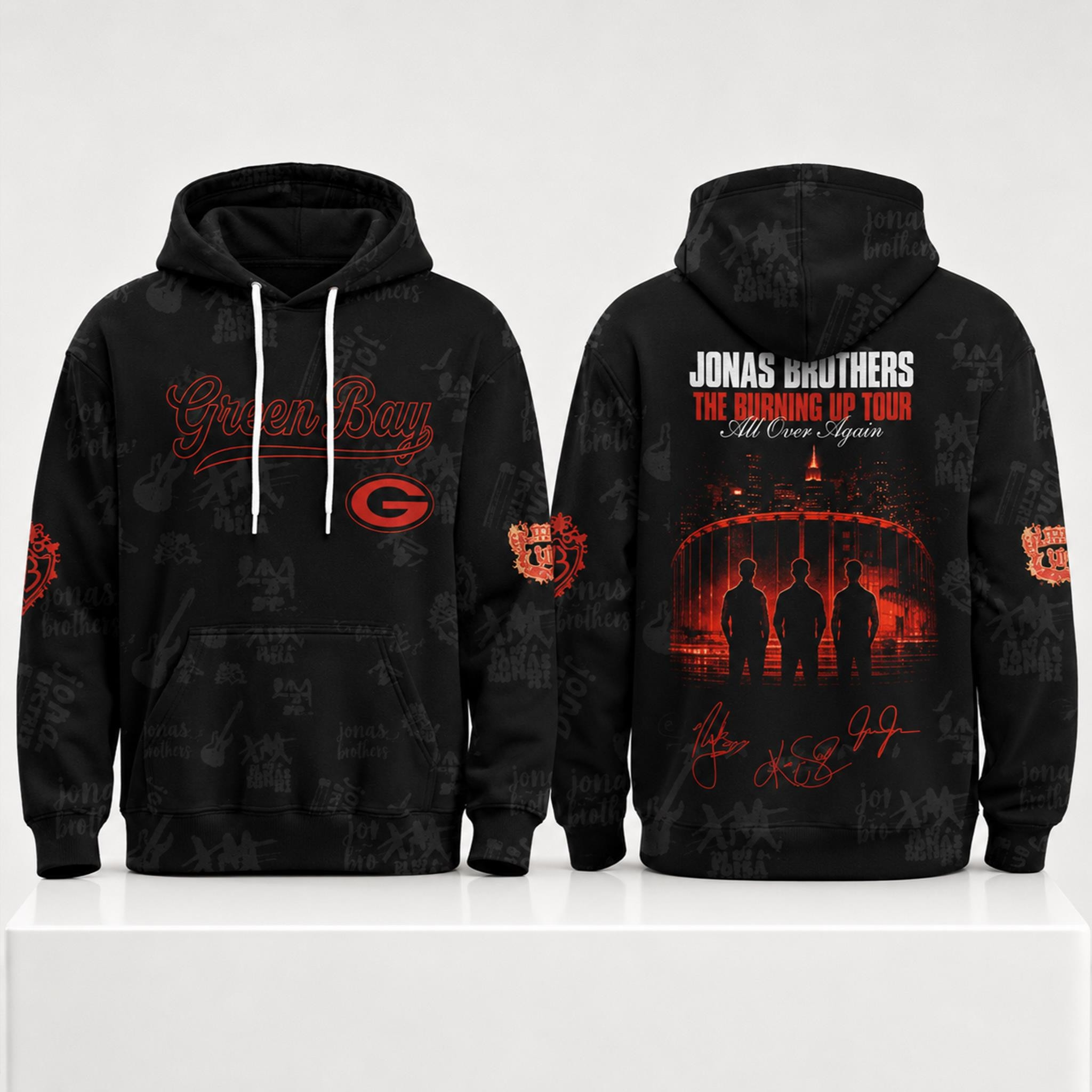 Green Bay Packers Jonas Brothers The Burning Up Tour 2026 Hoodie Packers Merch Fan Gifts Green Bay Packers Jonas Brothers The Burning Up Tour 2026 Hoodie Packers Merch Fan Gifts