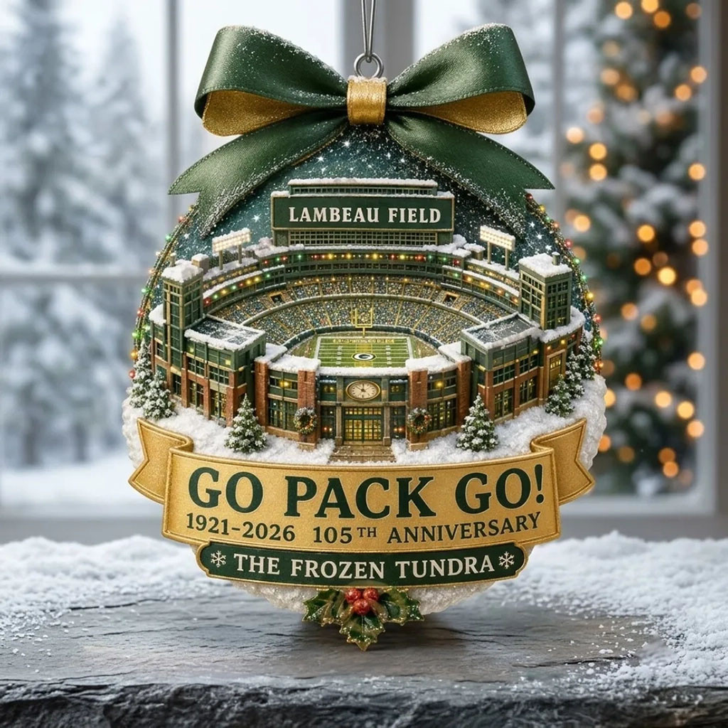Green Bay Packers Lambeau Field 105th Anniversary Christmas Ornament Packers Merch Decor Green Bay Packers Lambeau Field 105th Anniversary Christmas Ornament Packers Merch Decor