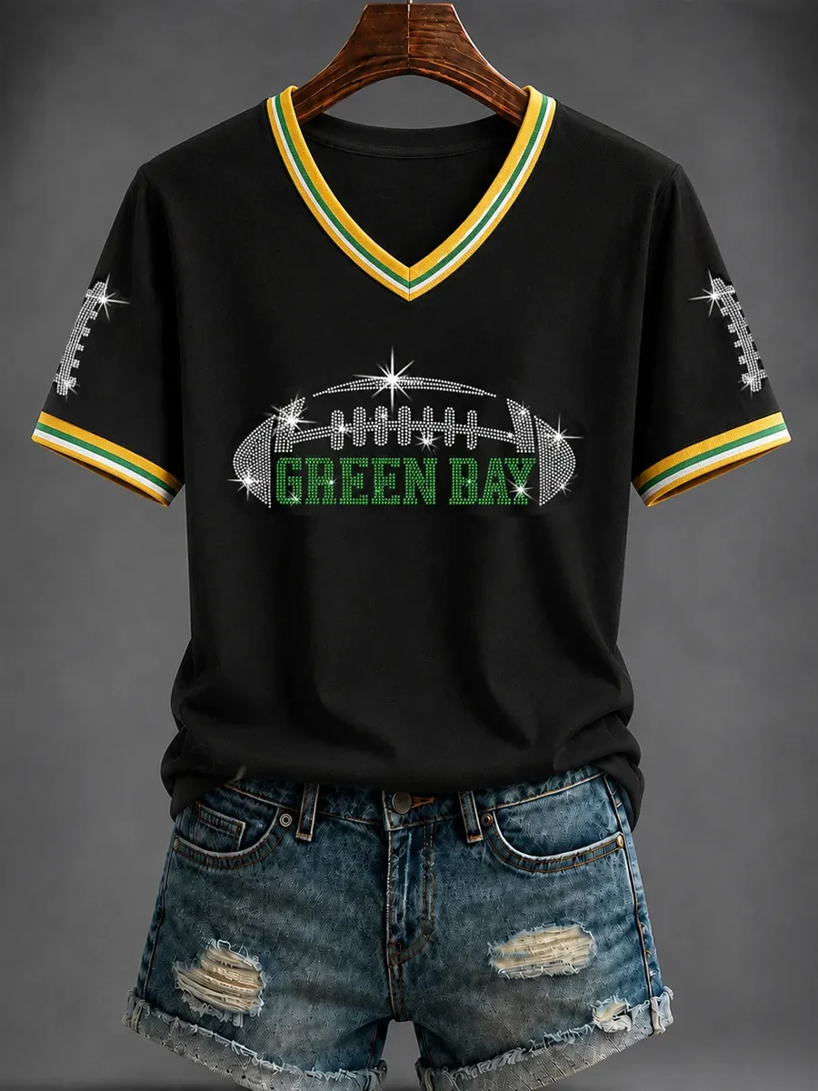 Green Bay Packers Merch Game Day Green Bay Football V-Neck Shirt Unusual Football Gifts Green Bay Packers Merch Game Day Green Bay Football V-Neck Shirt Unusual Football Gifts