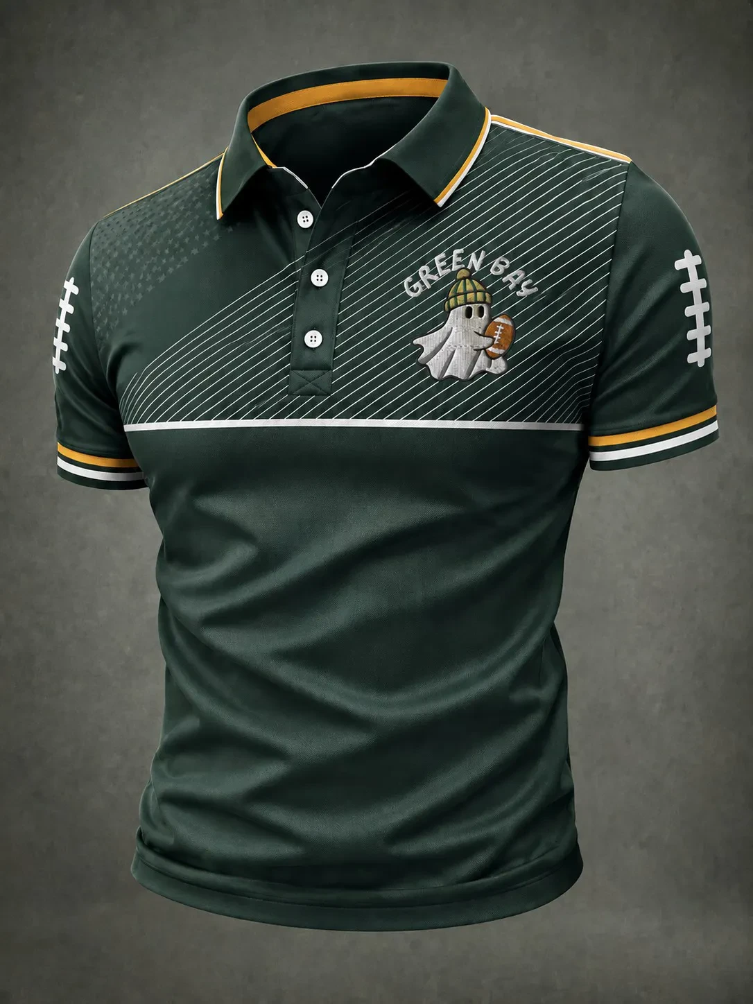 Green Bay Packers Merch Ghost Green Bay Football Polo Shirt Game Day Outfits For Men Green Bay Packers Merch Ghost Green Bay Football Polo Shirt Game Day Outfits For Men