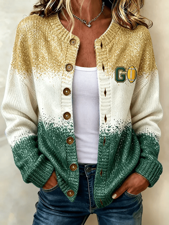 Green Bay Packers Merch Go Green Bay Football Cardigan Cold Game Day Outfits Fan Gifts