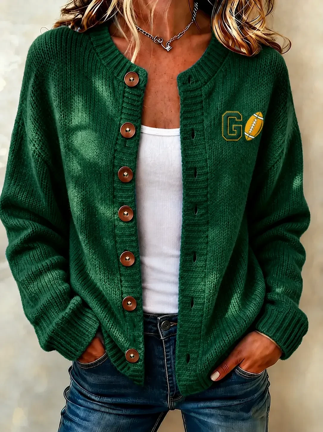 Green Bay Packers Merch Go Green Bay Football Cardigan Cute Gameday Outfits Gift For Fans