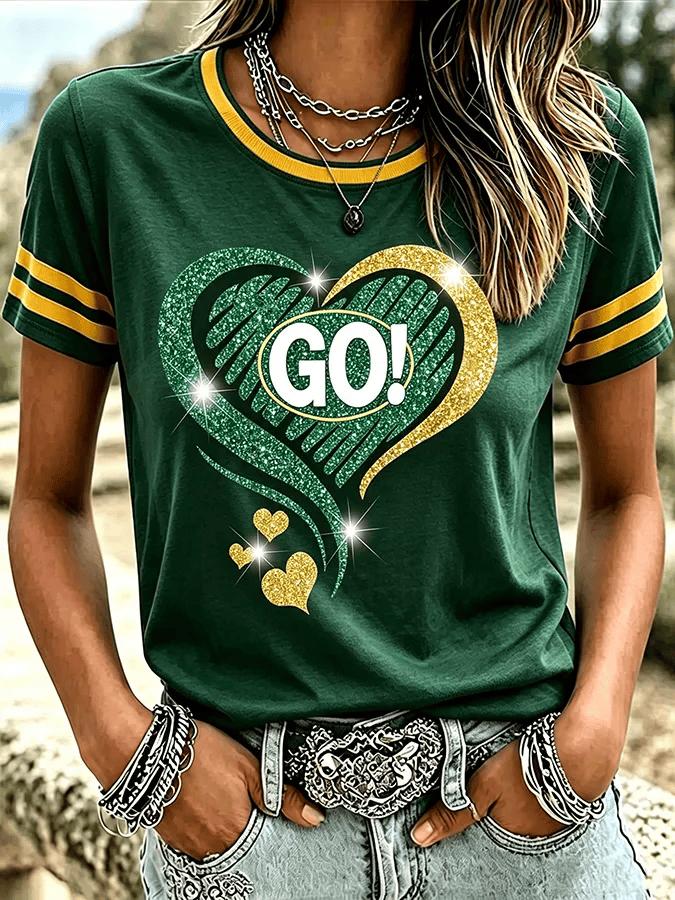 Green Bay Packers Merch Go Green Bay Football T-Shirt Present For Game Day