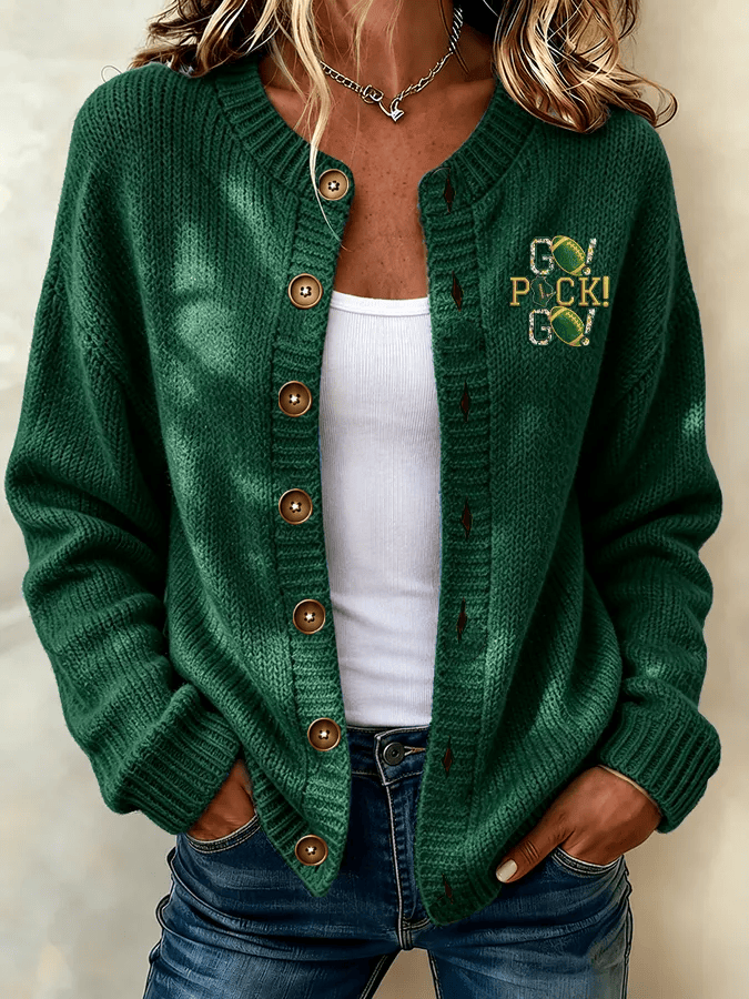 Green Bay Packers Merch Go Pack Go Cardigan Game Day Spirit Wear Gift For Football Lovers Green Bay Packers Merch Go Pack Go Cardigan Game Day Spirit Wear Gift For Football Lovers