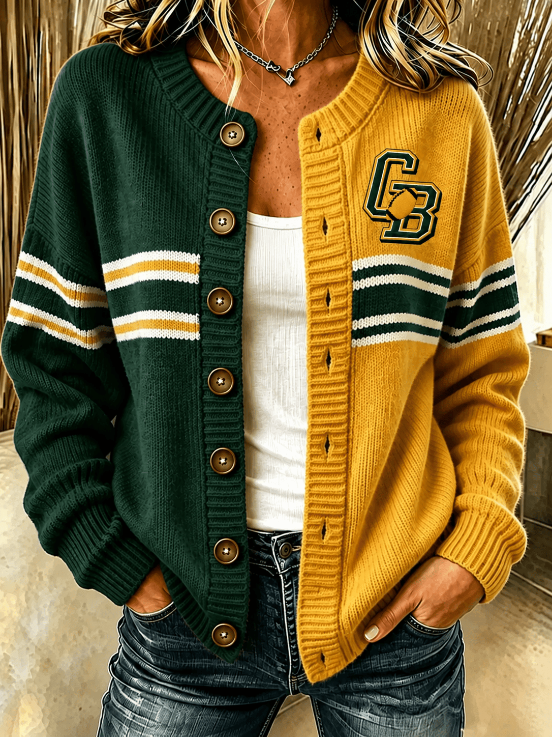 Green Bay Packers Merch Green Bay Football Cardigan Game Day Outfits For Women Fan Gifts Green Bay Packers Merch Green Bay Football Cardigan Game Day Outfits For Women Fan Gifts