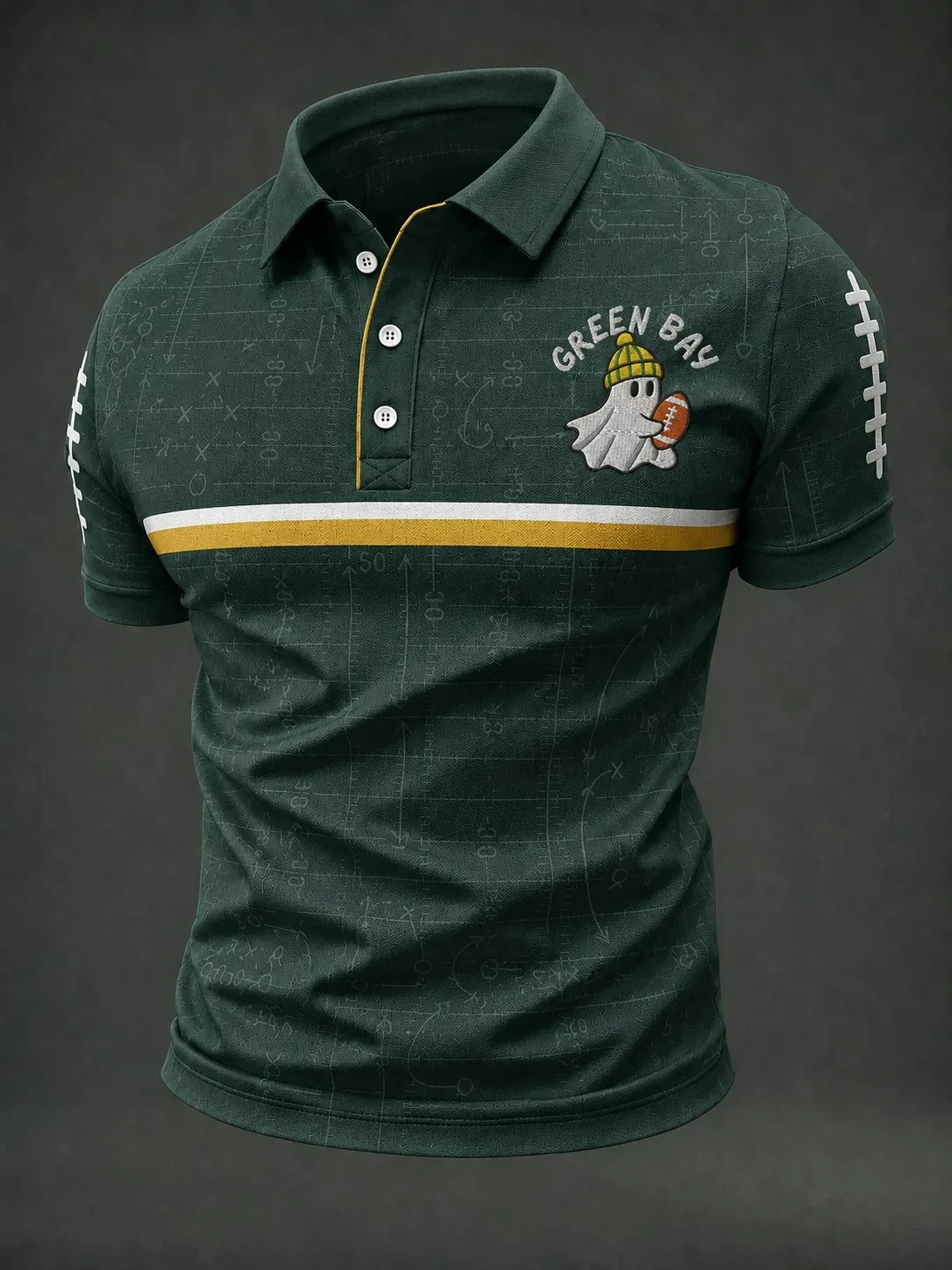 Green Bay Packers Merch Green Bay Football Ghost Polo Shirt Halloween Apparel Gift For Game Day Green Bay Packers Merch Green Bay Football Ghost Polo Shirt Halloween Apparel Gift For Game Day