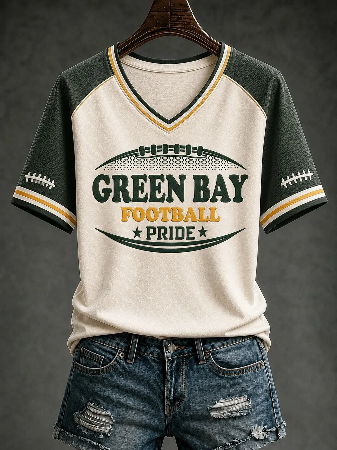 Green Bay Packers Merch Green Bay Football Pride V-Neck Shirt Game Day Outfit Gift for Fans