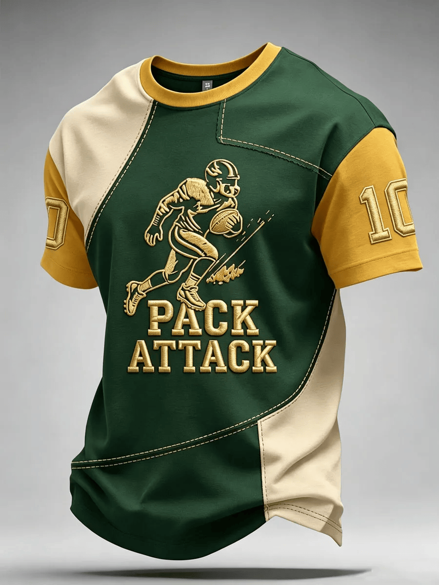 Green Bay Packers Merch Pack Attack T-Shirt No 10 Football Shirt Gift For Game Day Green Bay Packers Merch Pack Attack T-Shirt No 10 Football Shirt Gift For Game Day