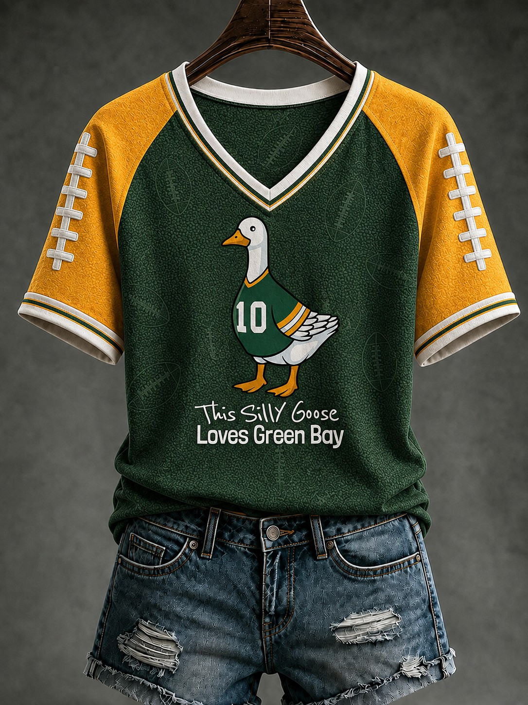 Green Bay Packers Merch This Silly Goose Love Green Bay V-Neck Shirt Packer Fan Gear Gifts Green Bay Packers Merch This Silly Goose Love Green Bay V-Neck Shirt Packer Fan Gear Gifts