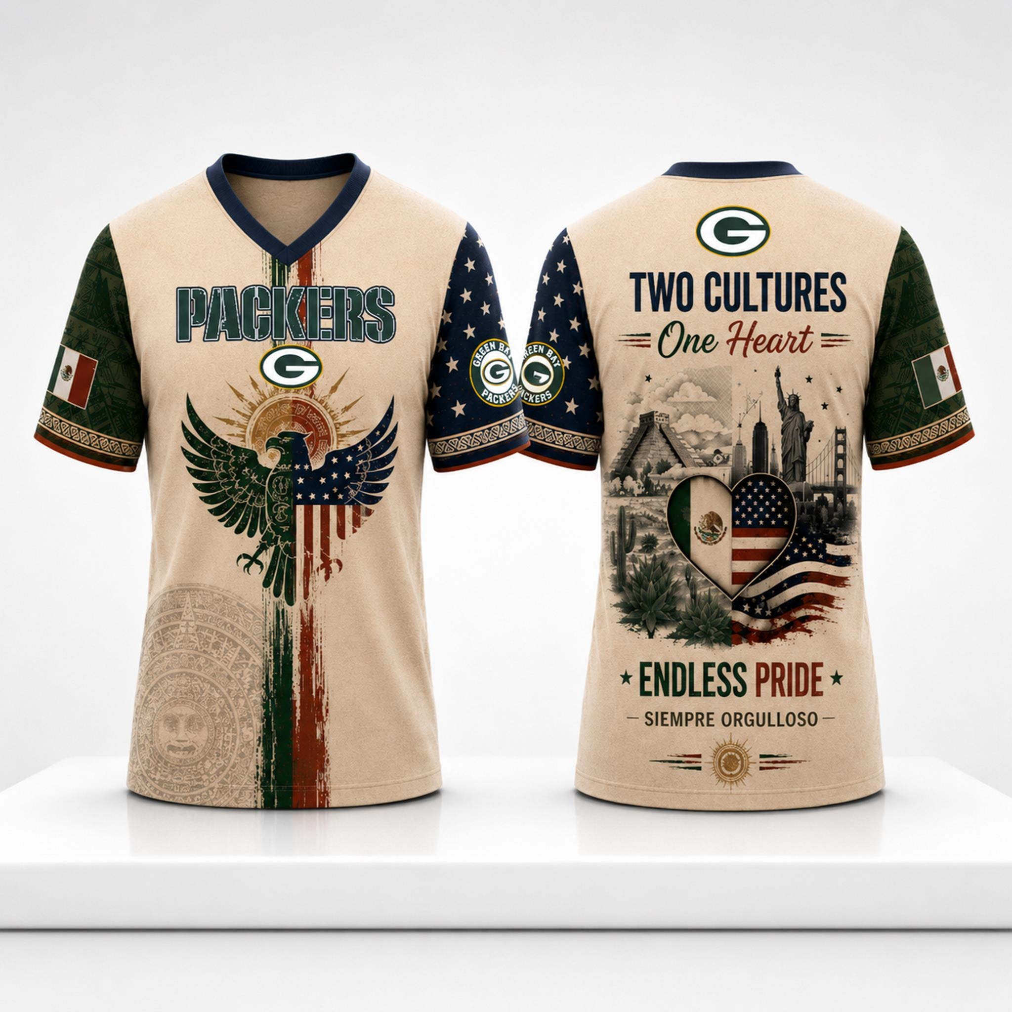 Green Bay Packers Mexican American Heritage 2026 Jersey Packers Merch Football Fan Gear