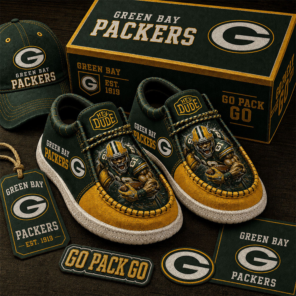 Green Bay Packers Shoes Cool Game Day Loafers Packers Merch American Football Gifts For Fans