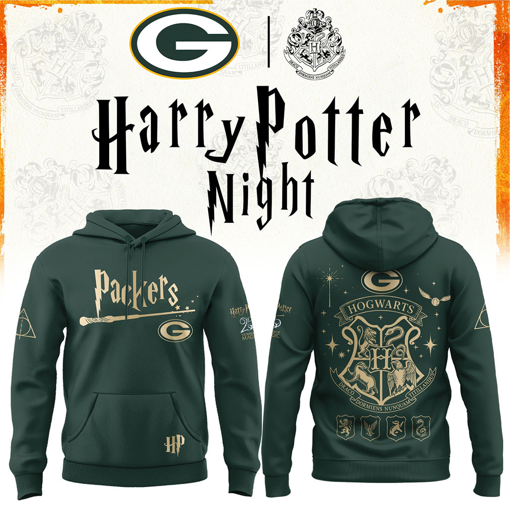 Green Bay Packers x Harry Potter 25th Anniversary Hoodie 2026 GB Packers Merch Gifts For Fans