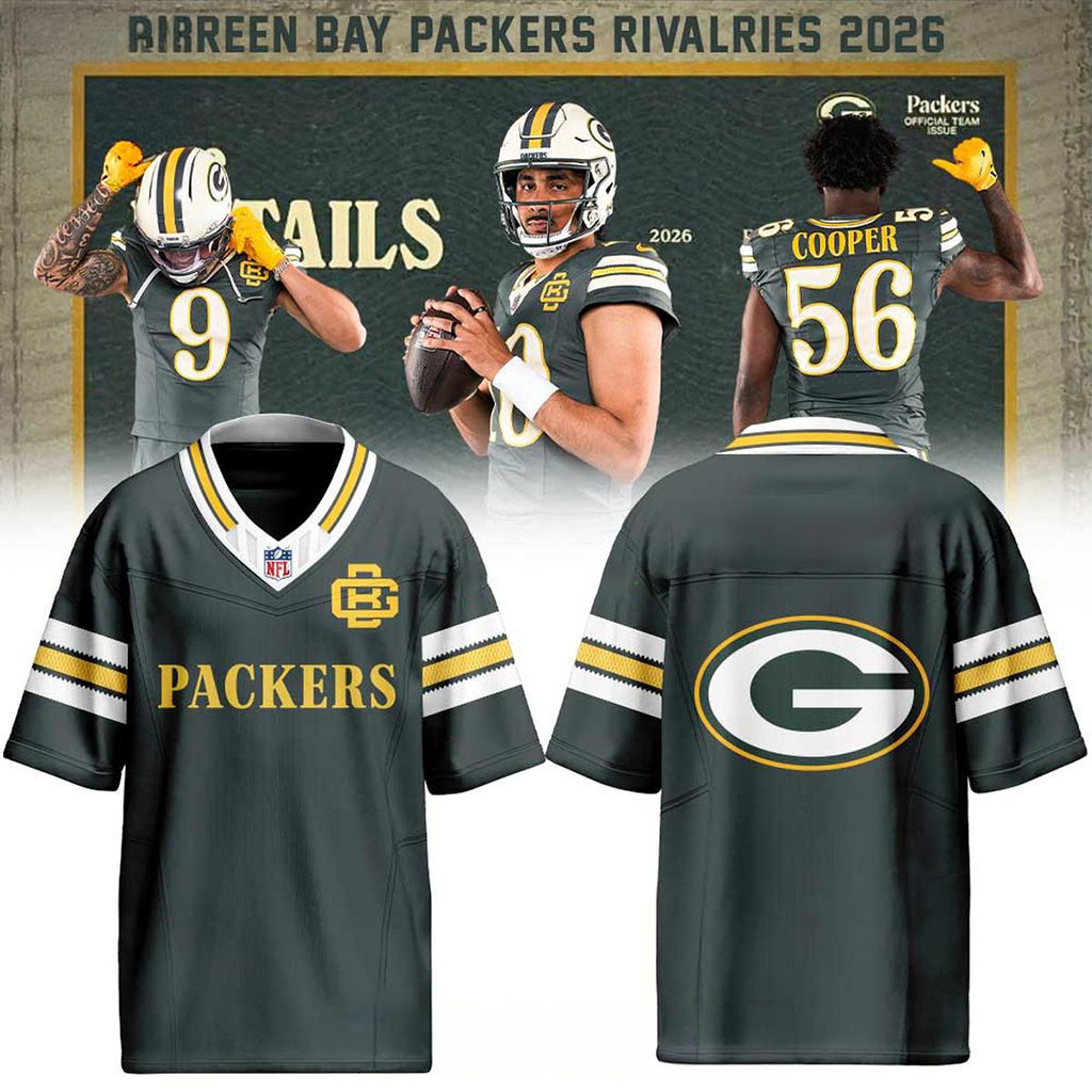Green Bay Packers X Rivalries NFL 2026 History Makers Football Jersey Packers Merch Fan Gifts