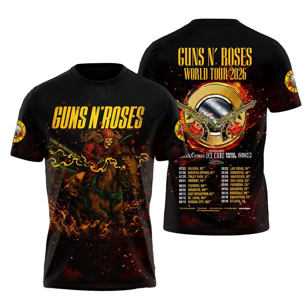 Guns N' Roses 2026 World Tour Graphic T-Shirt GNR Concert Merch Present For Music Fans Guns N' Roses 2026 World Tour Graphic T-Shirt GNR Concert Merch Present For Music Fans