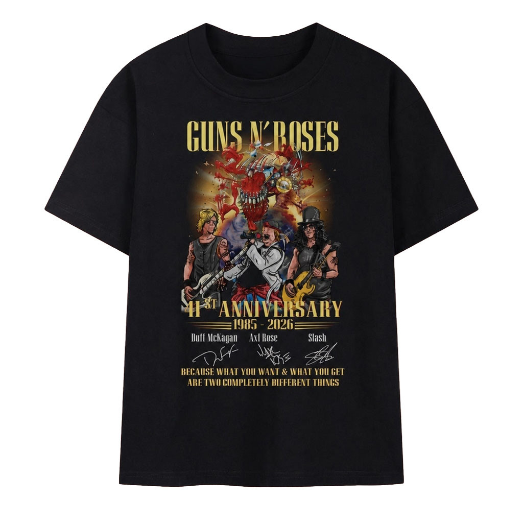 Guns N Roses 41st Anniversary 1985 2026 Signatures Vintage T-Shirt Guns N Roses Merch Him Gift