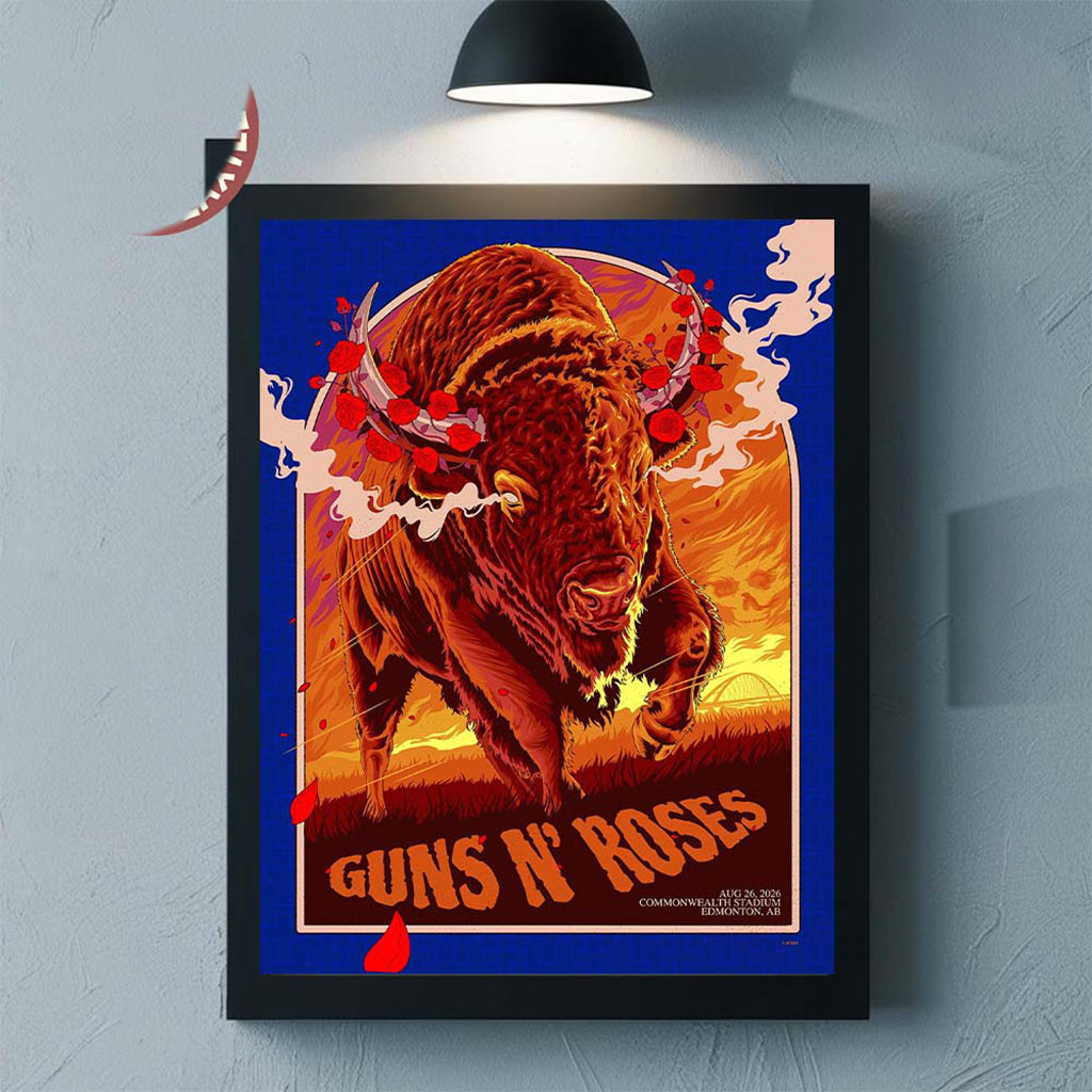 Guns N Roses Edmonton AB Canada 2026 Venue Poster Guns N Roses Merch Wall Art Decor