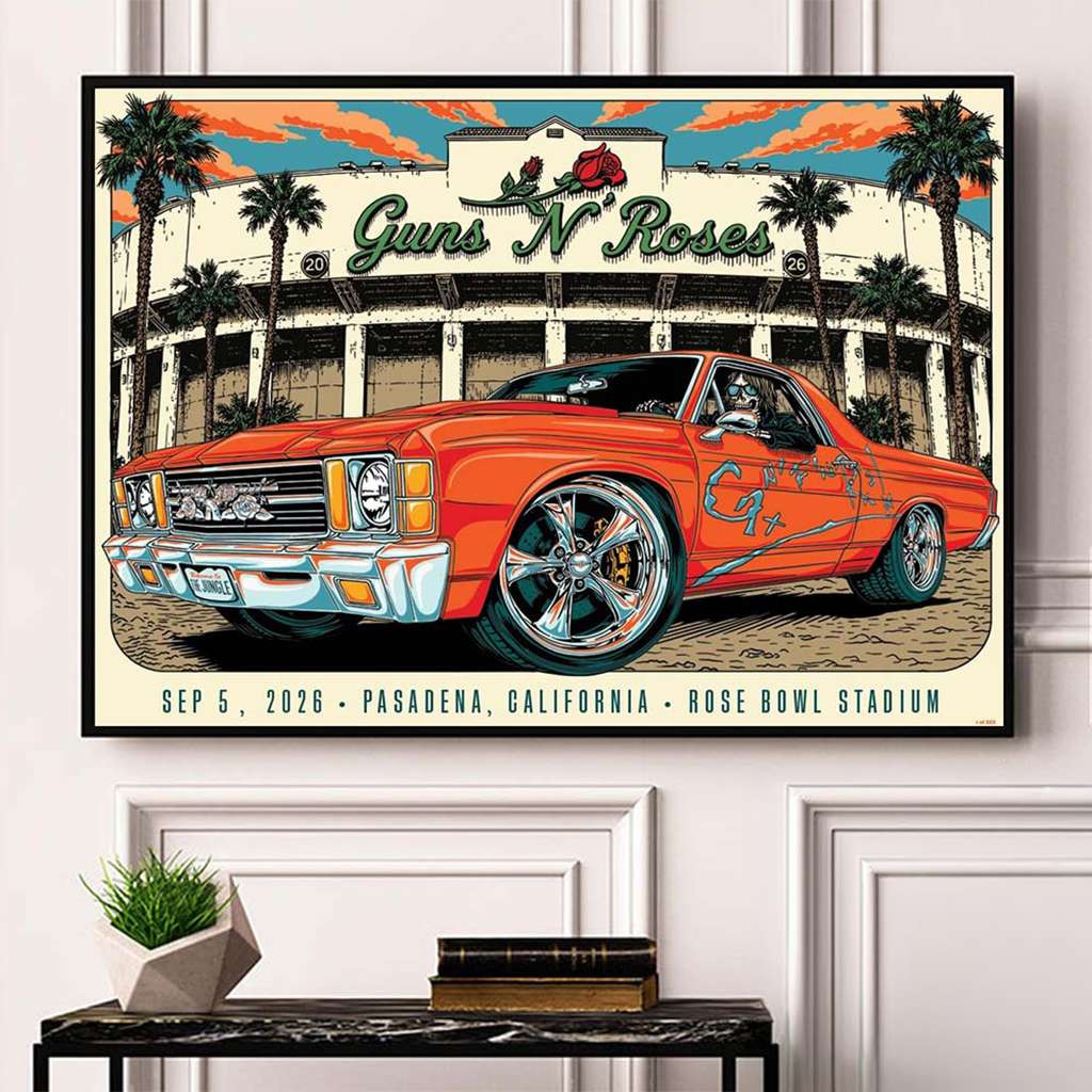Guns N Roses Pasadena California 2026 Event Poster Guns N Roses Merch Wall Decor For Living Room