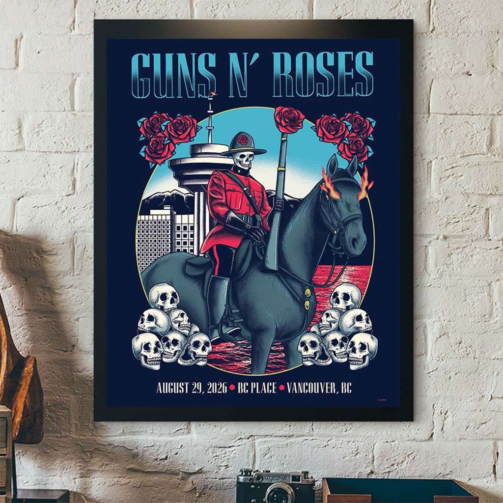 Guns N Roses Vancouver BC Canada 2026 Event Poster Guns N Roses Merch Unique Wall Art