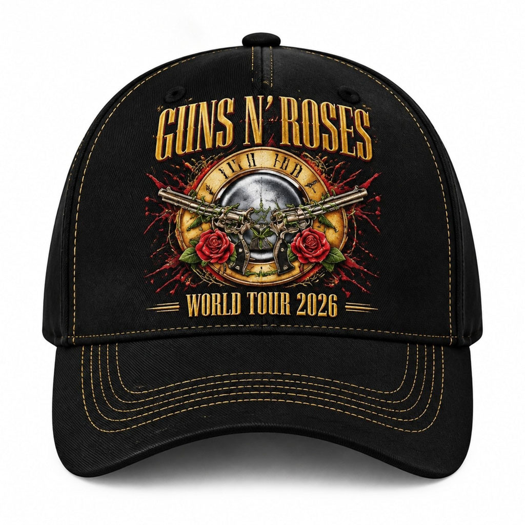 Guns N Roses World Tour 2026 Bullet Logo Classic Baseball Hat GNR Merch Gift For Music Lovers