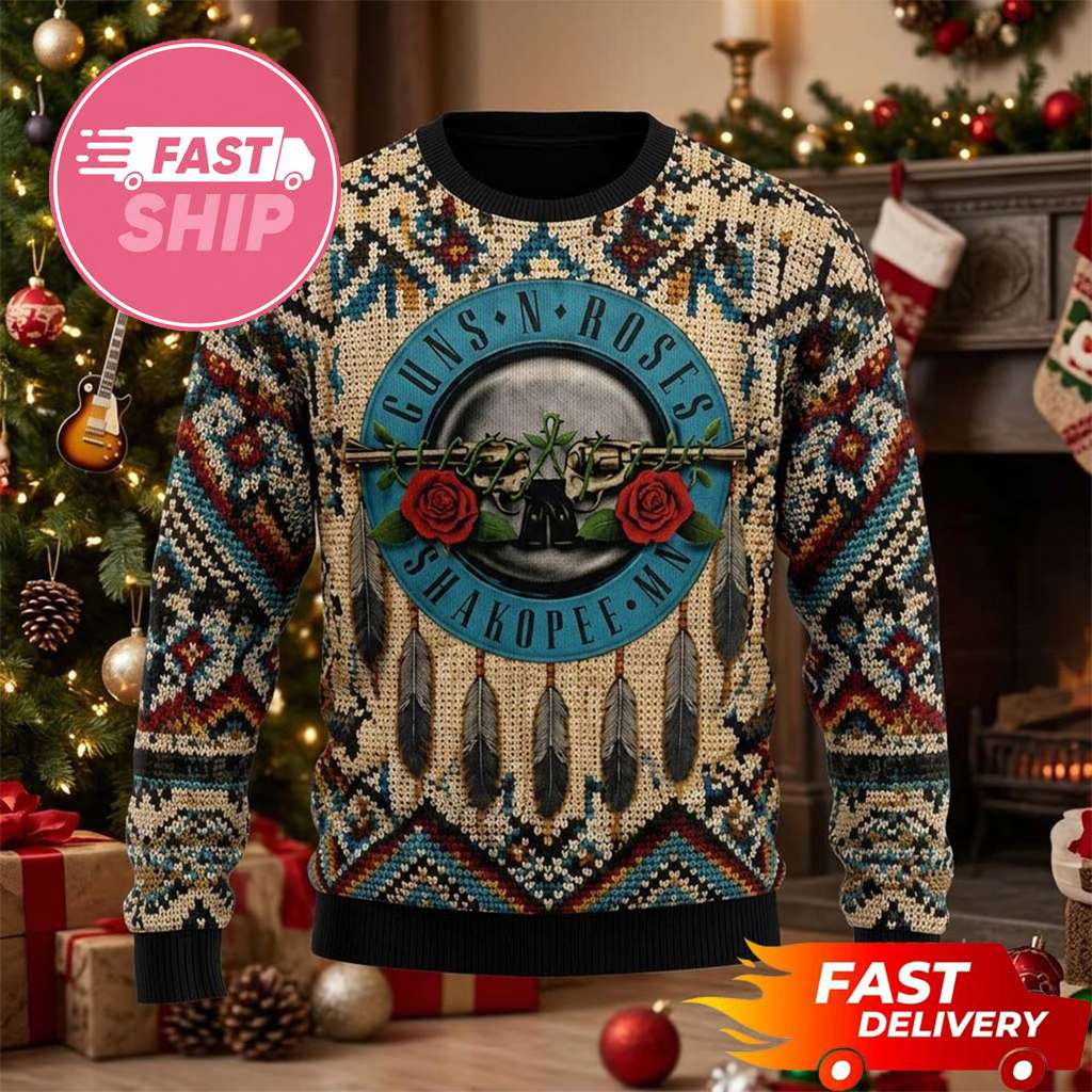 Guns N Roses World Tour 2026 Shakopee MN Christmas Ugly Sweater Guns N Roses Merch Fan Gear