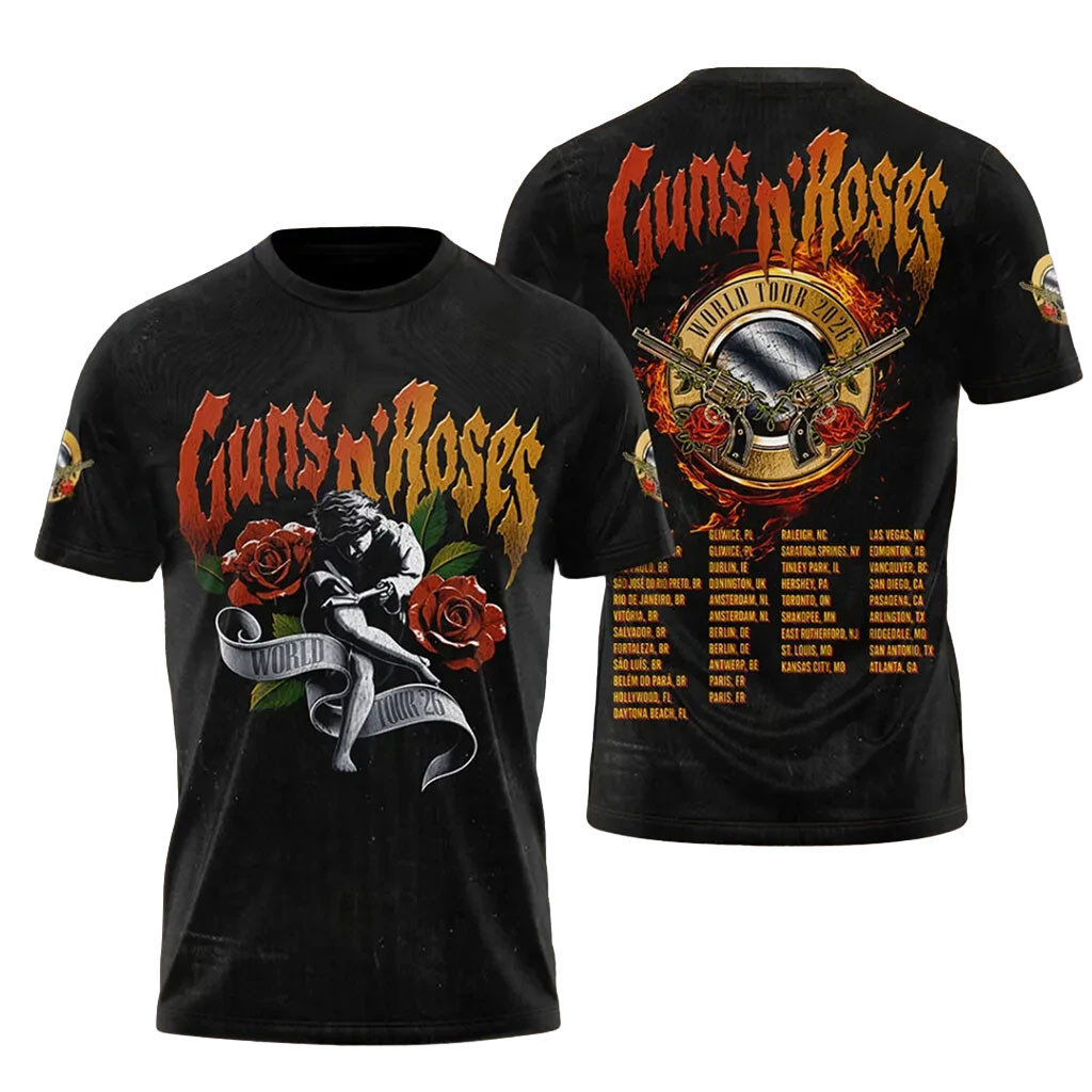 Guns N'Roses 2026 World Tour Graphic T-Shirt GNR Merch Music Related Gifts For Guys Guns N'Roses 2026 World Tour Graphic T-Shirt GNR Merch Music Related Gifts For Guys