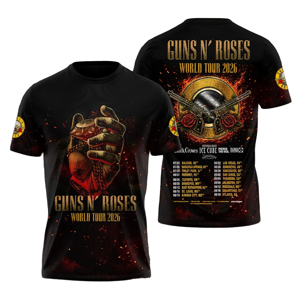 Guns N'Roses 2026 World Tour T-Shirt GNR Merch Gifts For People Who Love Music