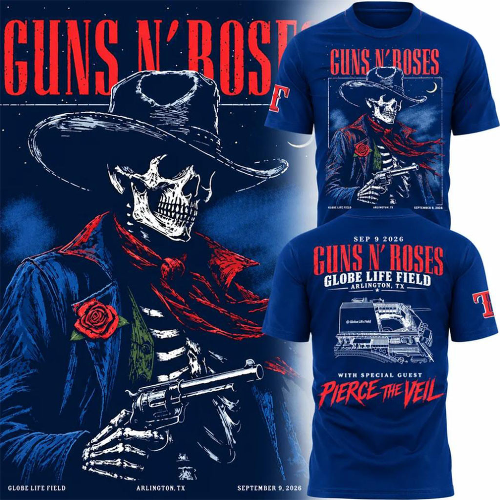 Guns N'Roses Globe Life Field 2026 Tour T-Shirt GNR Merch Music Related Gifts For Guys