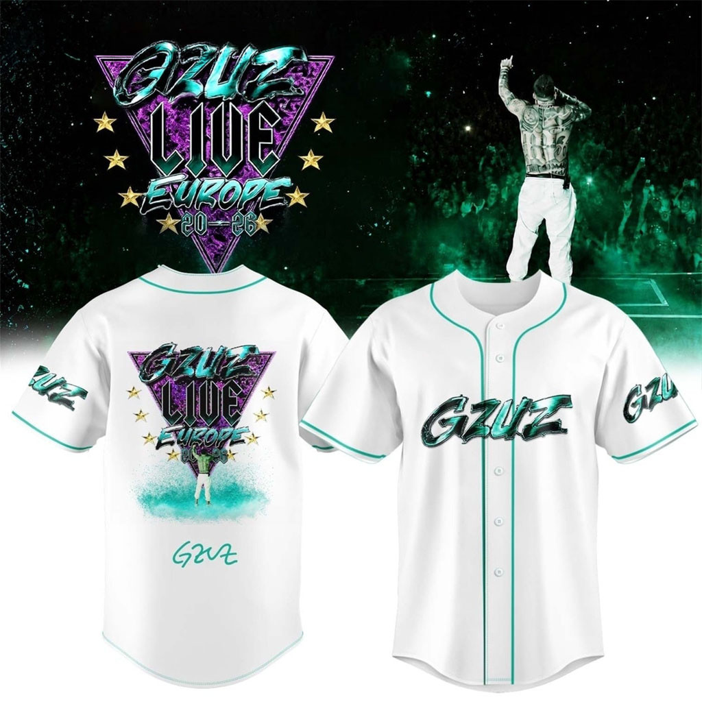 GZUZ LIVE EUROPE TOUR 2026 Signature White Baseball Jersey Gzuz Merch Rapper Fans Gifts