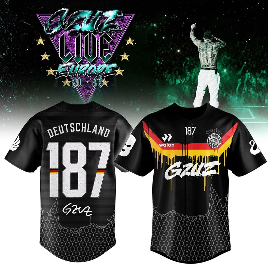 Gzuz Live Europe Tour 2026 Signed Baseball Jersey #187 Deutschland Gzuz Merch Gifts For Fans