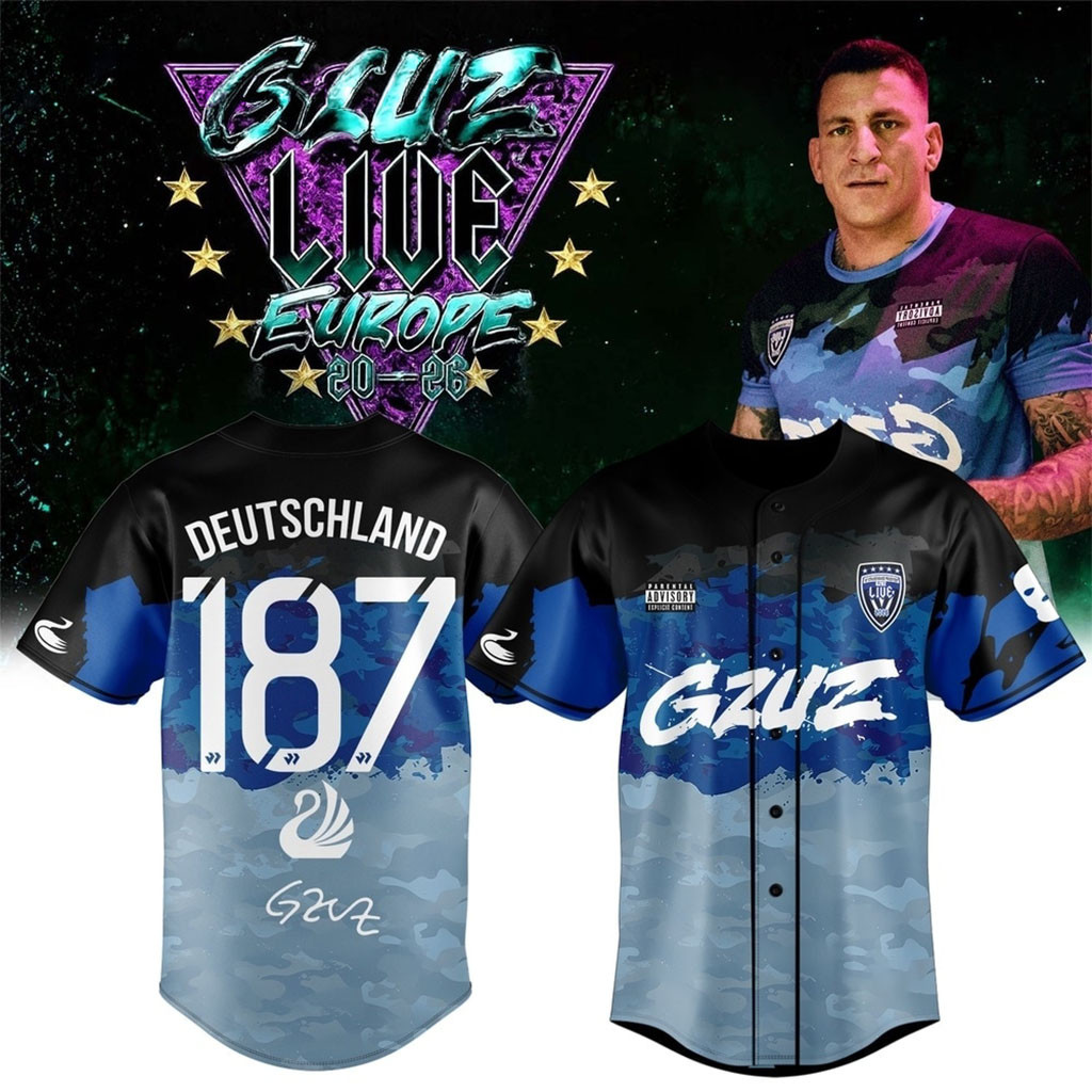 Gzuz Live Europe Tour 2026 Signed Baseball Jersey #187 Deutschland Gzuz Merchandise Fan Gifts