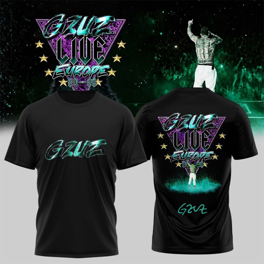 Gzuz Live Europe Tour 2026 Signed Black Shirt Deutschland Gzuz Merch Gifts For Rap Lovers